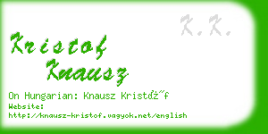 kristof knausz business card